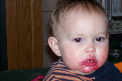Abi enjoying her birthday cake